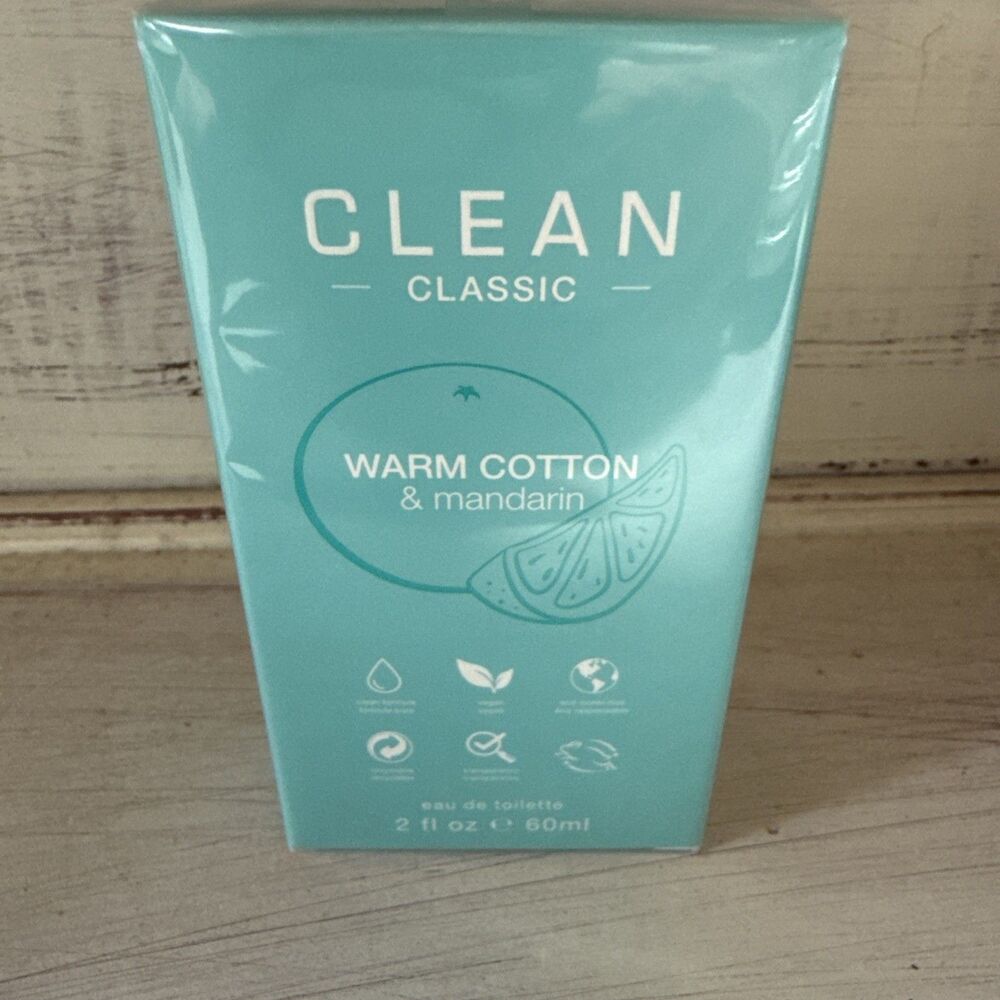 Clean Classic WARM COTTON & MANDARIN Eau de Toilette Spray 2.0 oz Sealed New